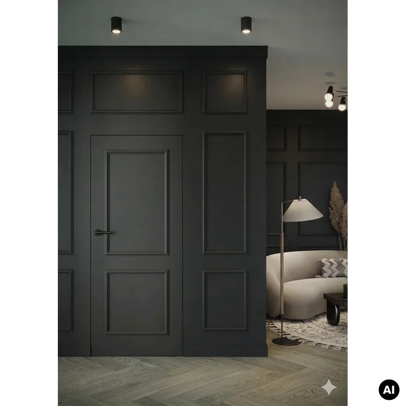 Ościeżnica Czarna do drzwi ukrytych Porta Hide Bezprzylgow