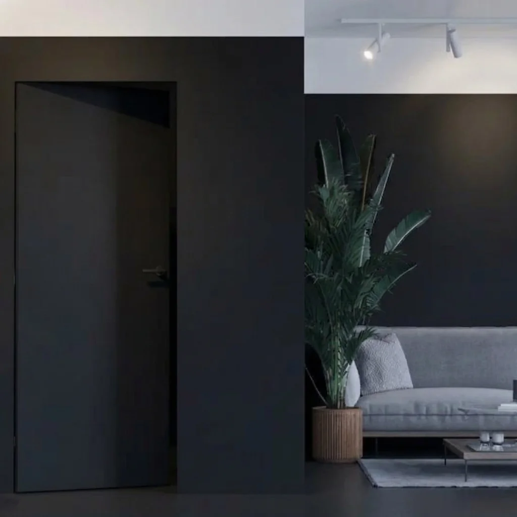 Ościeżnica Czarna do drzwi ukrytych Porta Hide Odwrotna Przylga (otwierane do wewnątrz) Prawa 80cm, OPP100LP08LCM0CN300000