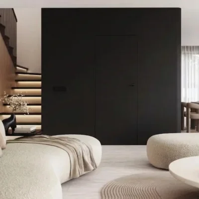 Ościeżnica Czarna do drzwi ukrytych Porta Hide Odwrotna Przylga (otwierane do wewnątrz) Prawa 80cm, OPP100LP08LCM0CN300000