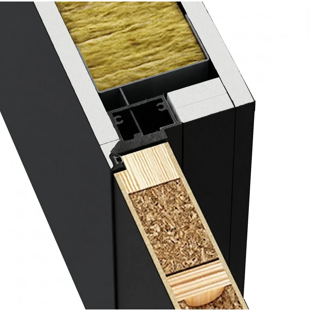 Ościeżnica Czarna do drzwi ukrytych Porta Hide Odwrotna Przylga (otwierane do wewnątrz) Prawa 80cm, OPP100LP08LCM0CN300000