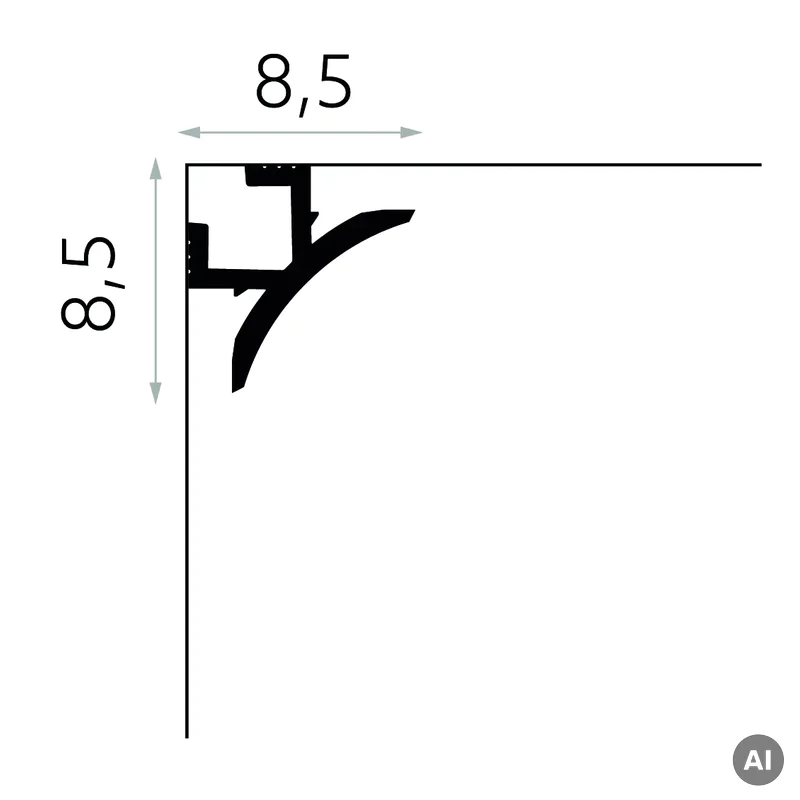 Listwa ścienna oświetleniowa PolyForce QL002, MDEQL002 - 2