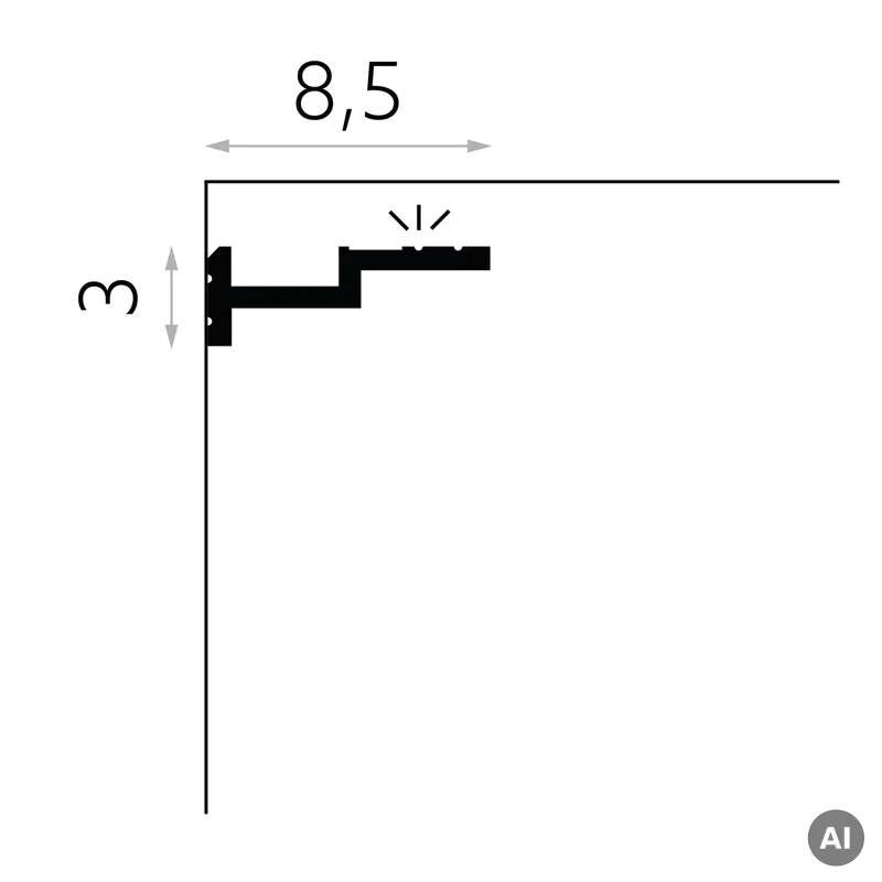 Listwa ścienna oświetleniowa QL024, MDEQL024 - 3