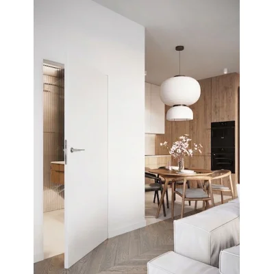 Ościeżnica Biała do drzwi ukrytych Porta Hide Bezprzylgowa (otwierane na zewnątrz) Prawa 80cm, OPA100LP08LBM0BN300000