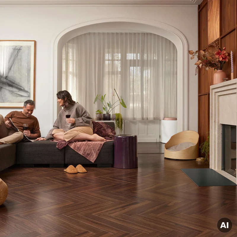 Panele podłogowe Jodełka Wallnut Brown B 8 mm AC5, 6200273