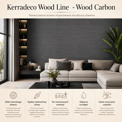 Panele ścienne Wood Carbon, 3021871