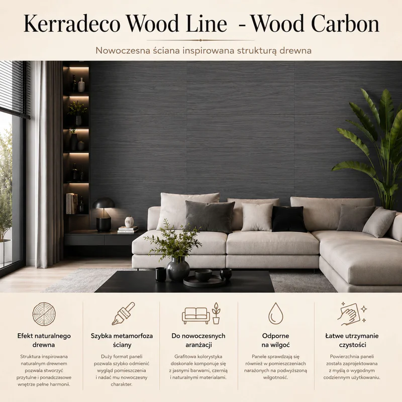 Panele ścienne Wood Carbon, 3021871 - 2