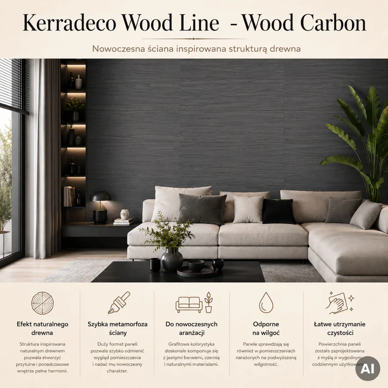 Panele ścienne Wood Carbon, 3021871 - 2