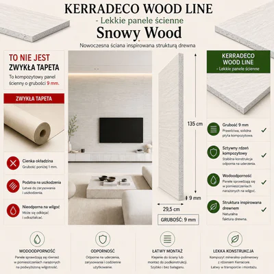 Panele ścienne Snowy Wood, 3022238