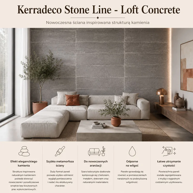 Panele ścienne Loft Concrete, 3024809 - 2