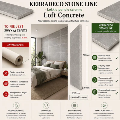 Panele ścienne Loft Concrete, 3024809
