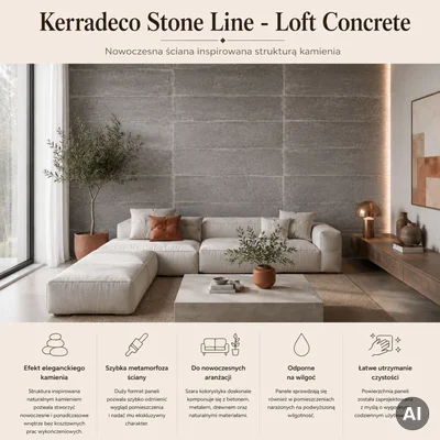 Panele ścienne Loft Concrete, 3024809