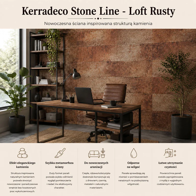 Panele ścienne Loft Rusty, 3024813 - 2