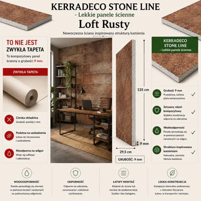 Panele ścienne Loft Rusty, 3024813