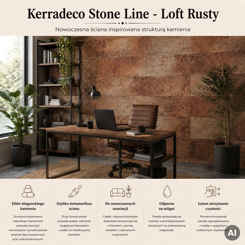 Panele ścienne Loft Rusty, 3024813 - 2