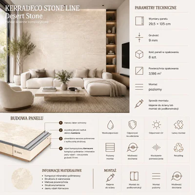 Panele ścienne Desert Stone, 3024819