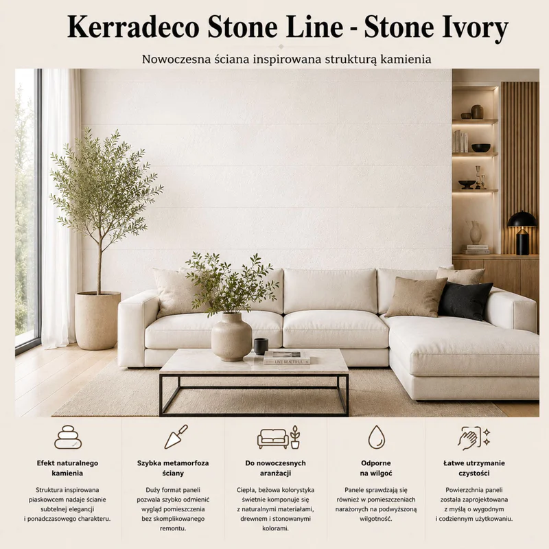 Panele ścienne Stone Ivory, 3024820 - 2