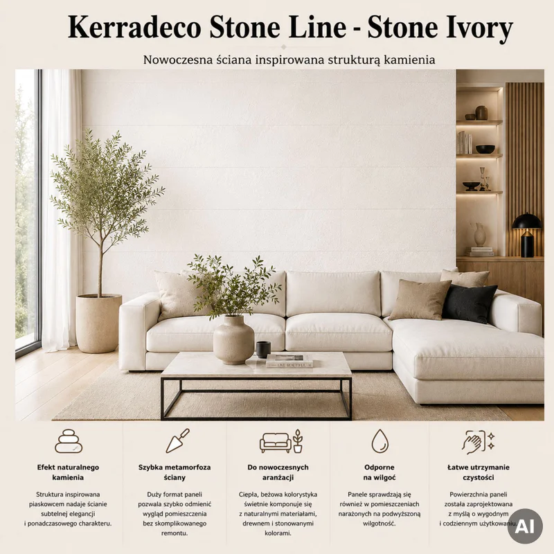 Panele ścienne Stone Ivory, 3024820 - 2