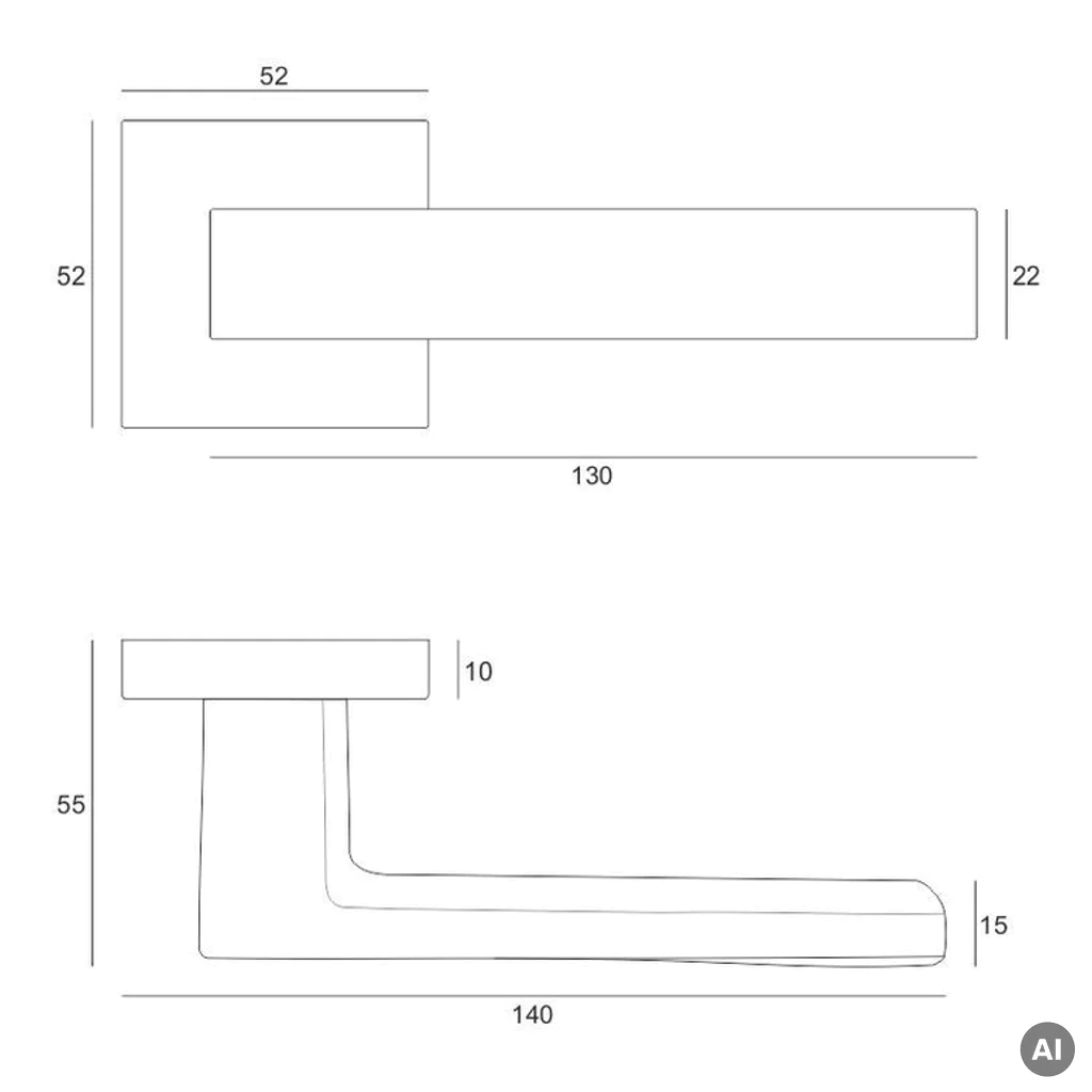 Klamka Euforio R67 Czarny , 49-0251