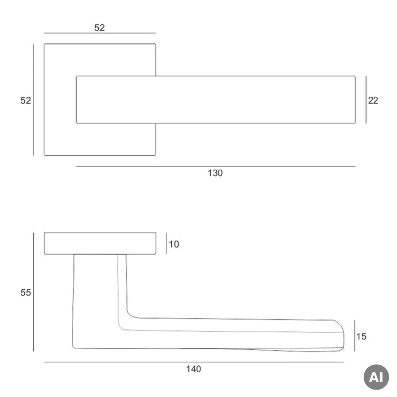 Klamka Euforio R67 Czarny , 49-0251 - 3