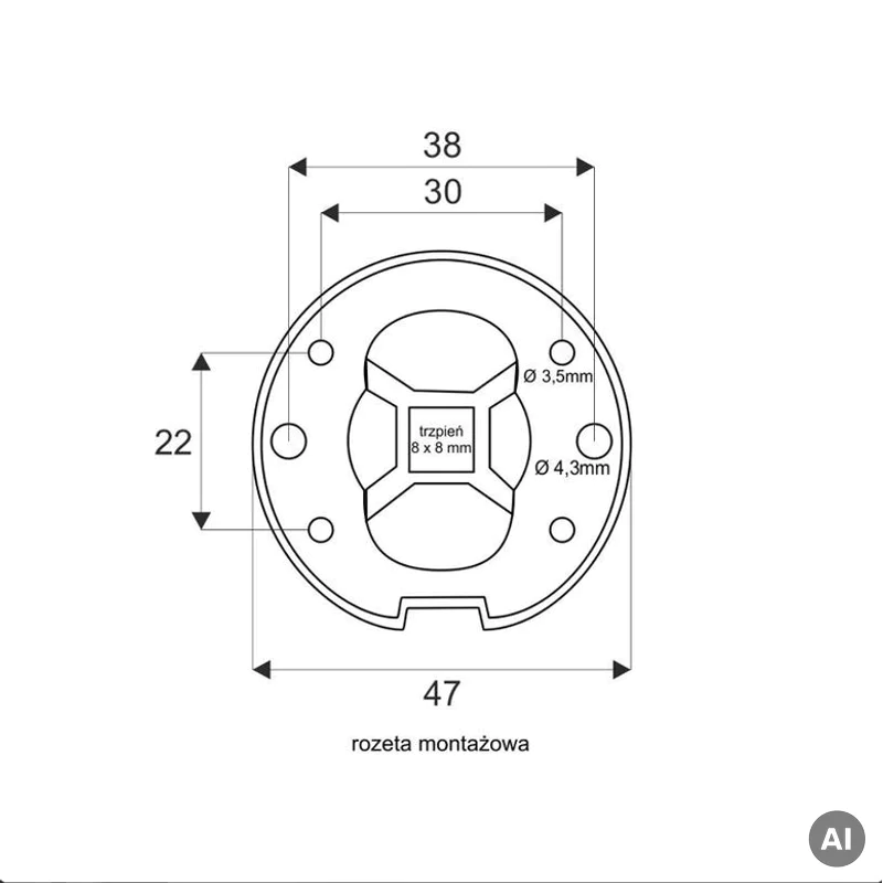 Klamka Euforio Fit R67F Chrom Szczotkowany, 49-0374 - 4