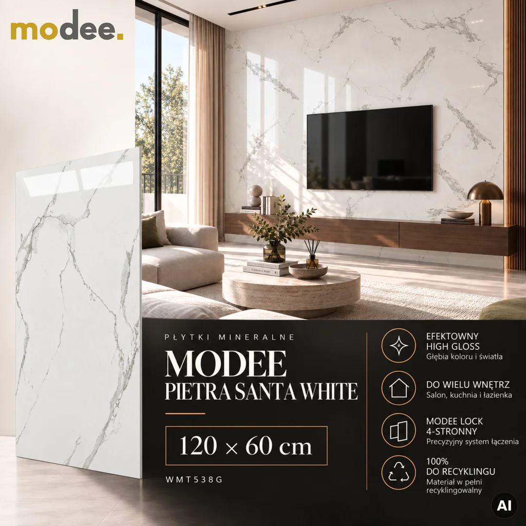 Panele ścienne Pietra Santa White 538G , 5905167889978