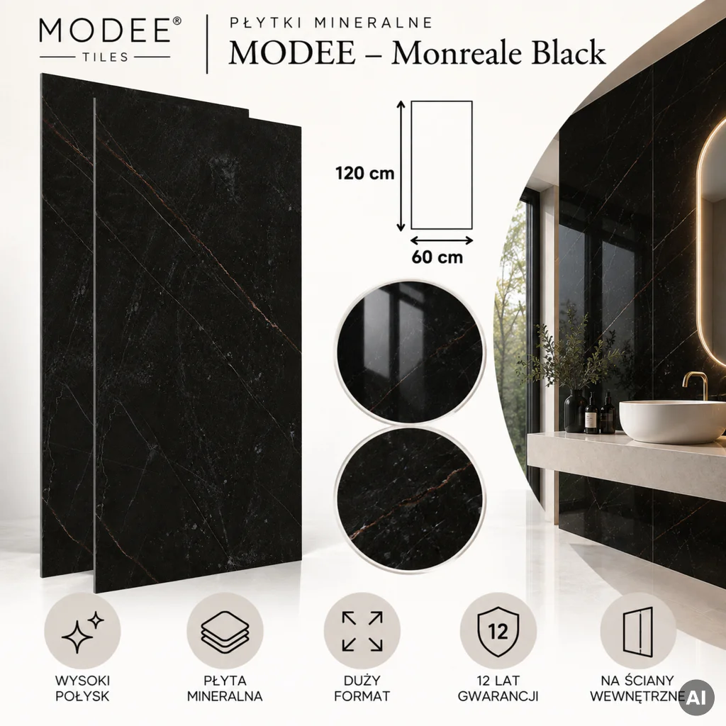 Panele ścienne Monreale Black 518G, 5905167889985