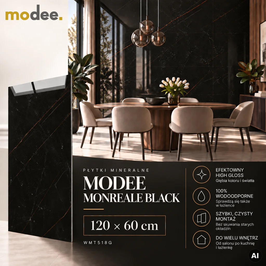 Panele ścienne Monreale Black 518G, 5905167889985