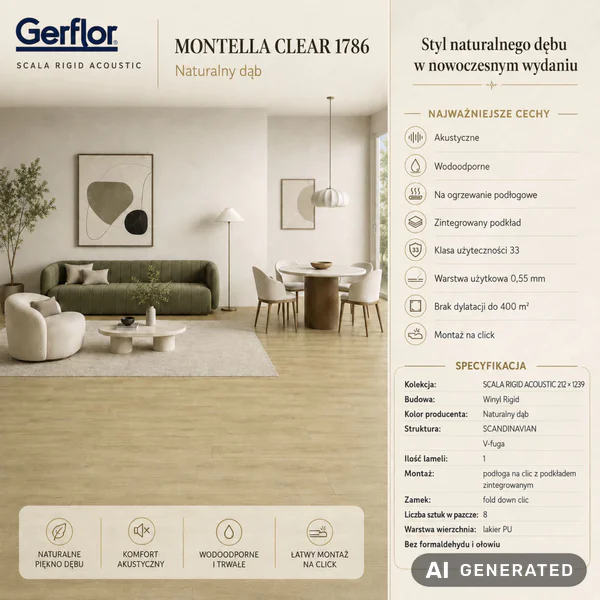 Panele winylowe Montella Clear 5.5 mm Klasa 33, 61411786 - 4