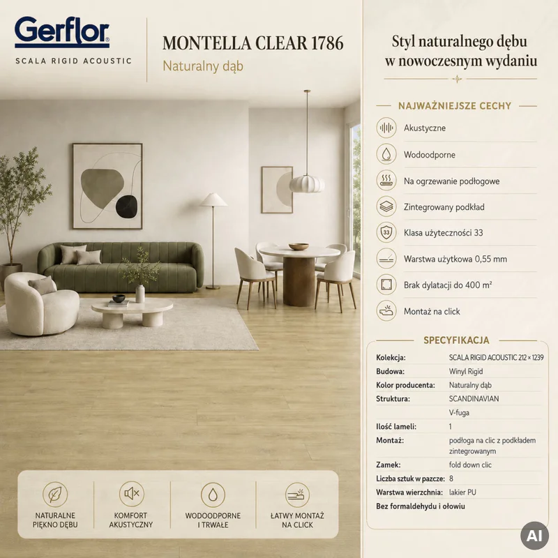 Panele winylowe Montella Clear Klasa 33 5.5 mm, 61411786 - 4