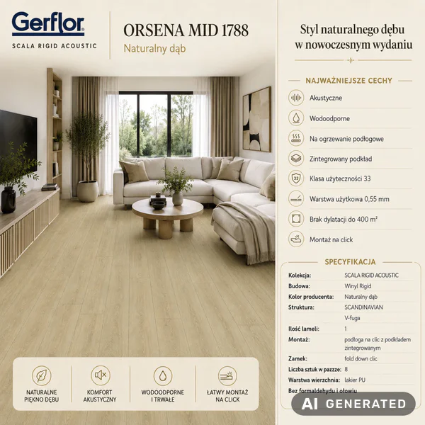 Panele winylowe Orsena Mid 5.5 mm Klasa 33, 61411788 - 3