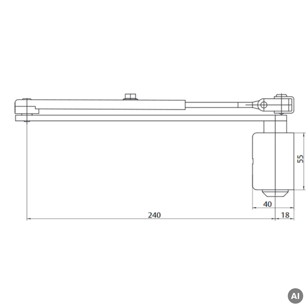 Samozamykacz Assa-Abloy DC140 z ramieniem Srebrny, DC140-DEV1