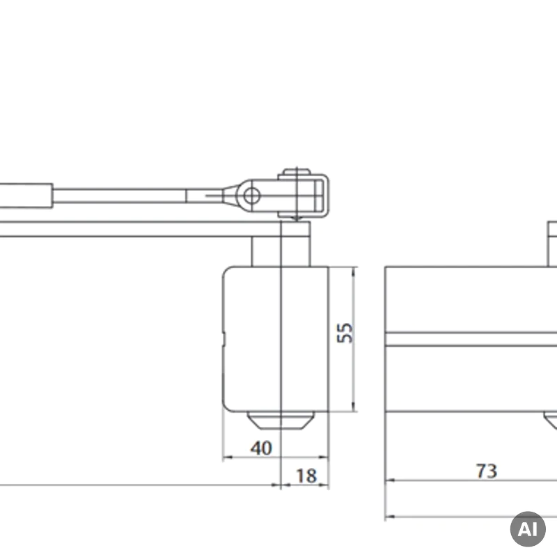 Samozamykacz Assa-Abloy DC140 z ramieniem Srebrny, DC140-DEV