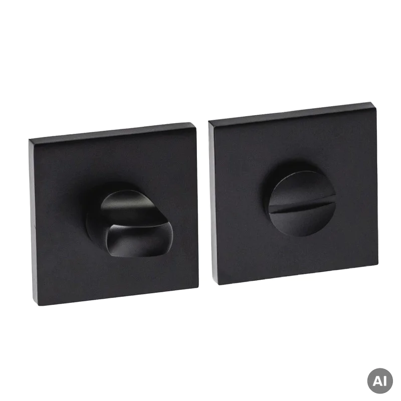 Rozeta kwadratowa VDS Paco Slim 6mm WC Czarna, 49-0620