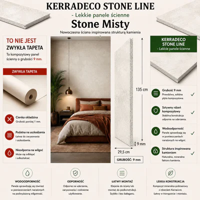 Panele ścienne Stone Misty, 3024818