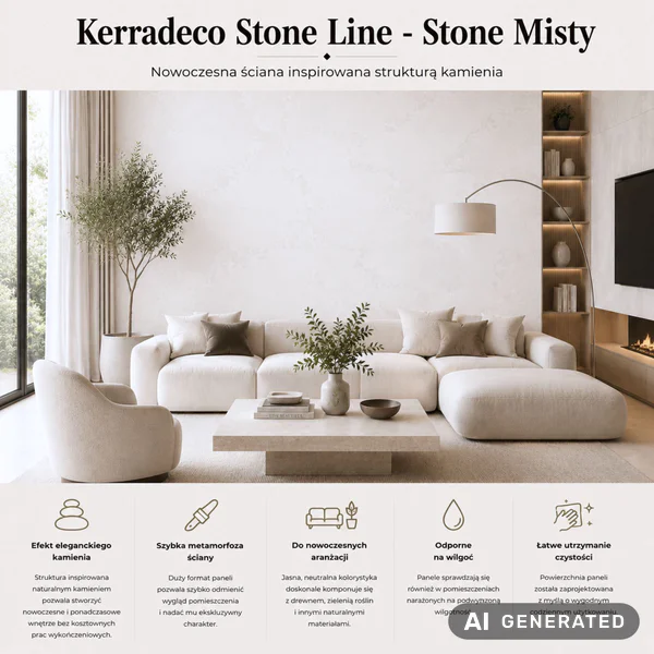 Panele ścienne Stone Misty, 3024818 - 2