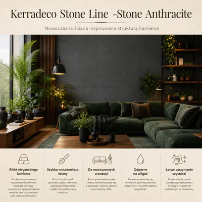 Panele ścienne Stone Anthracite, 3021809
