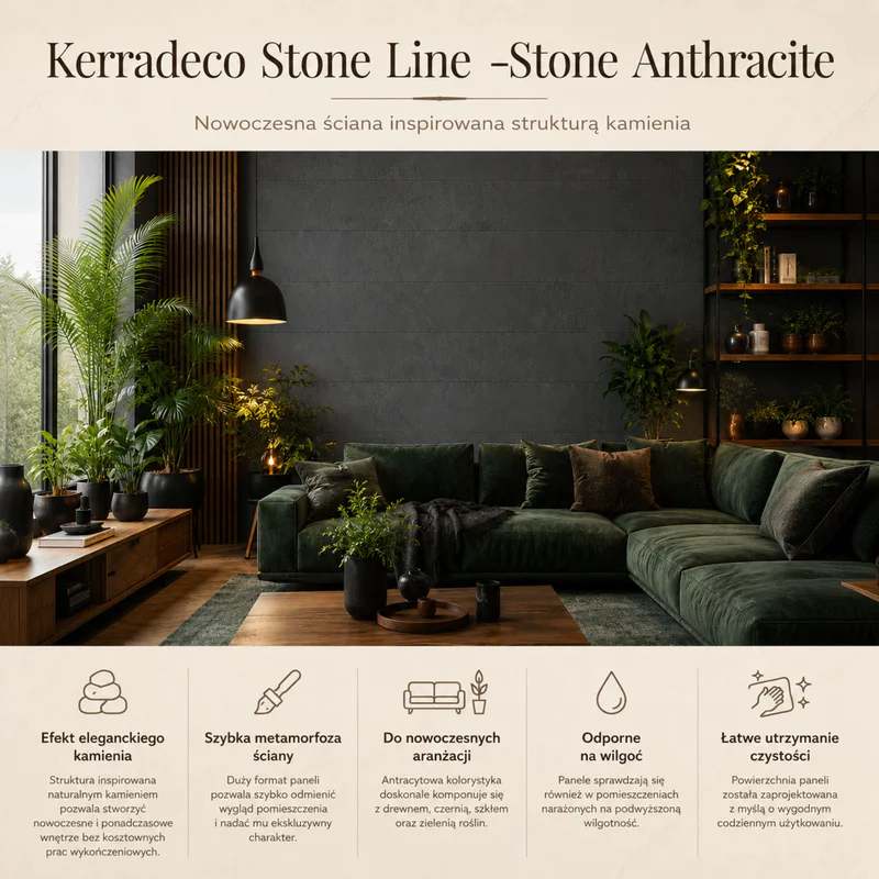 Panele ścienne Stone Anthracite, 3021809 - 2