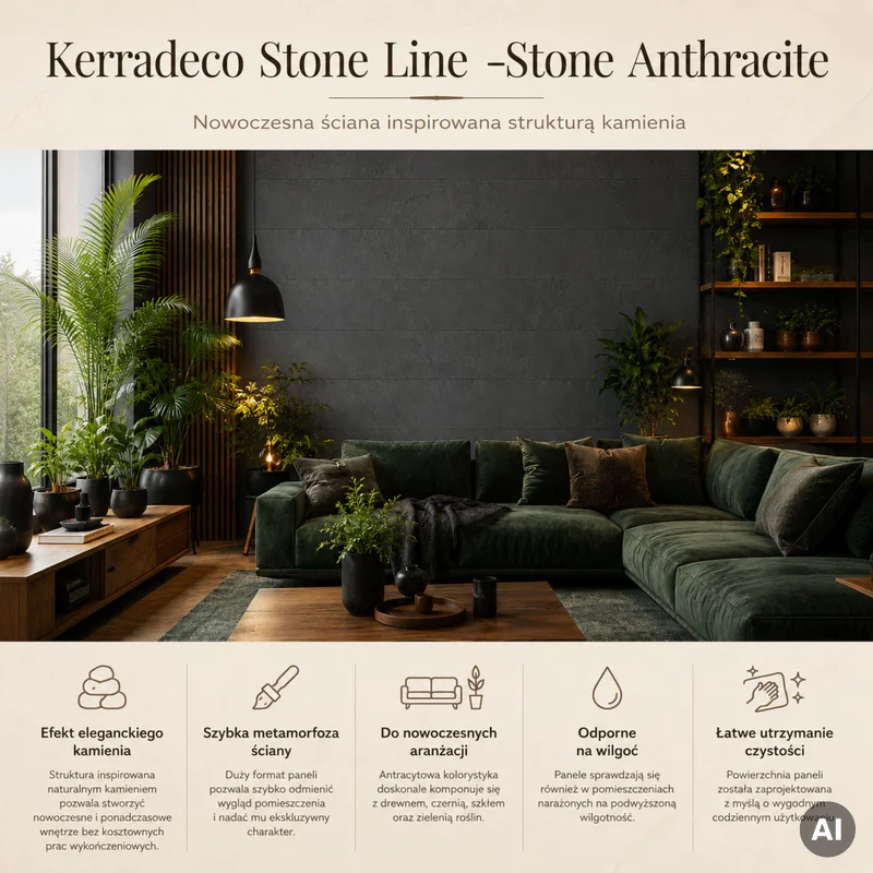 Panele ścienne Stone Anthracite, 3021809 - 2