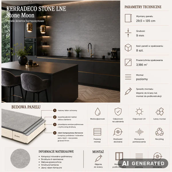 Panele ścienne Stone Moon, 3024821 - 2