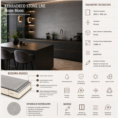Panele ścienne Stone Moon, 3024821