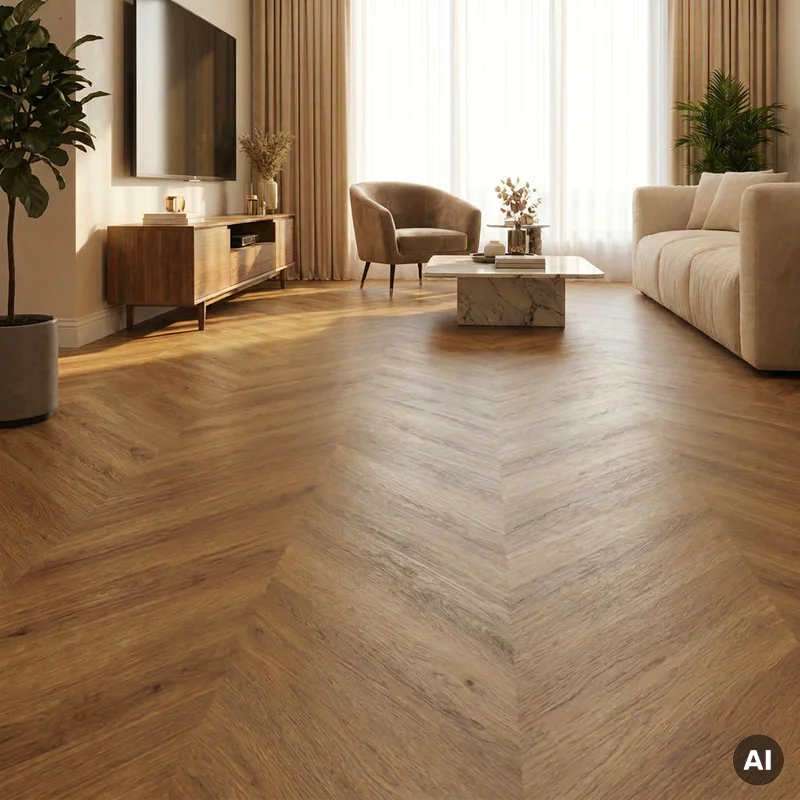 Panele winylowe Jodła Chevron Dąb Fjellby Ciemny 4.5 mm Kl