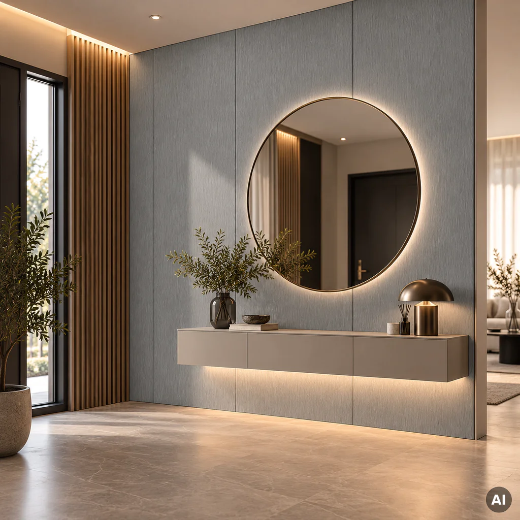 Panel ścienny dekoracyjny XL Brushed Steel 60 x 265 cm, 6073762