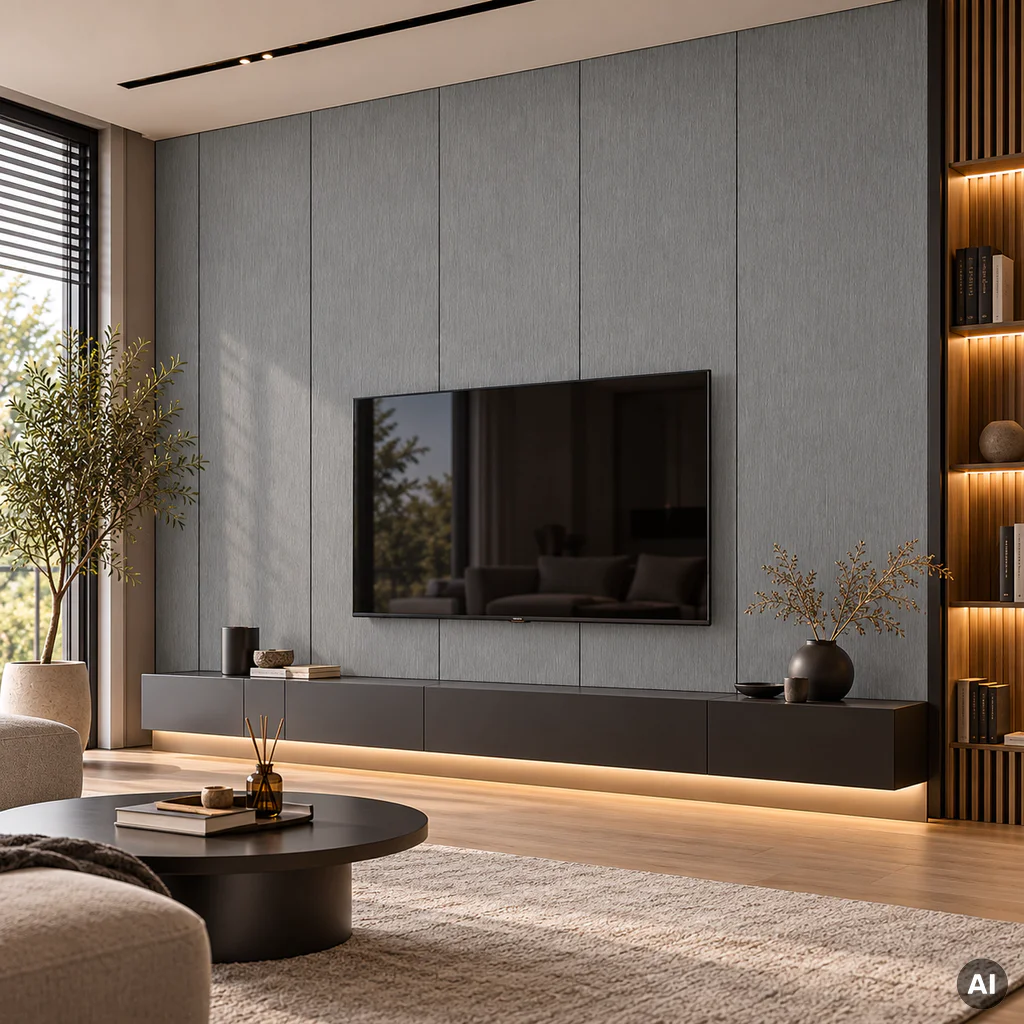 Panel ścienny dekoracyjny XL Brushed Steel 60 x 265 cm, 6073762