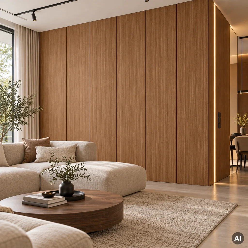Panel ścienny dekoracyjny XL Mocca Oak 60 x 265 cm, 6081175