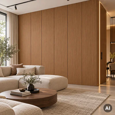 Panel ścienny dekoracyjny XL Mocca Oak 60 x 265 cm, 6081175