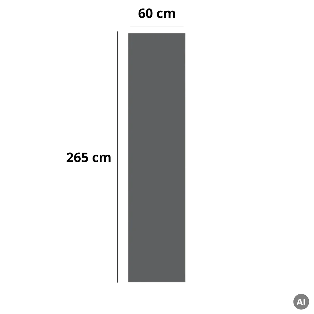 Panel ścienny dekoracyjny XL Deep Grey 60 x 265 cm, 6075086